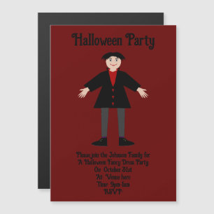 Invitation Magnétique Cute Halloween Vampire Custom