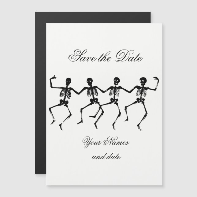 Invitation Magnétique Dancing Skeletos Halloween Thunder_Cove (Devant / Derrière)