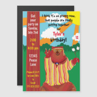 Invitation magnétique de la fête de l'ours super