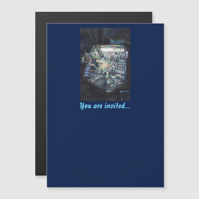 Invitation Magnétique Déplacé l'objectif, Singapour (Devant / Derrière)