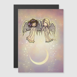 Invitation Magnétique Deux petits anges par une nuit scintillante Art