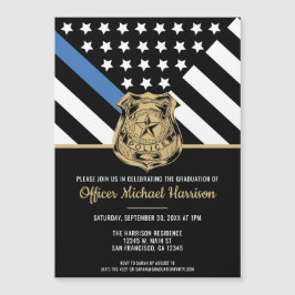 Invitation Magnétique Diplôme de police Ligne bleue Indicateur Police