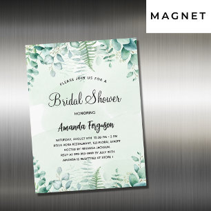 Invitation Magnétique Douche nuptiale eucalyptus bois luxe