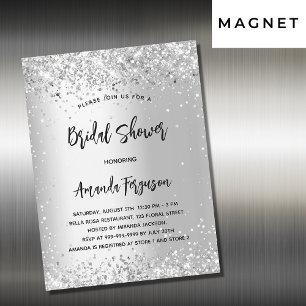 Invitation Magnétique Douche nuptiale parties scintillant argent luxe