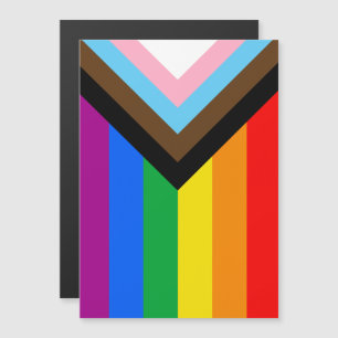 Invitation Magnétique Drapeau de fierté progressiste LGBTQ+