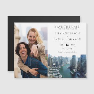 Invitation Magnétique Dubai Mariage Photo Enregistrer La Date