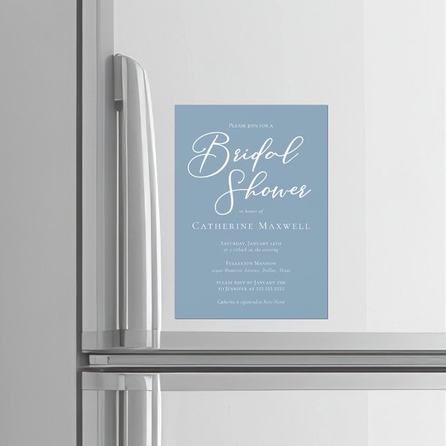 Invitation Magnétique Dusty Blue Coastal Bridal Shower Personalized (Créateur téléchargé)