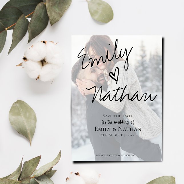 Invitation Magnétique Effet Vélin Faux Photo de mariage Enregistrez la d (Créateur téléchargé)