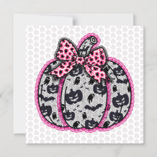 Invitation Magnétique Éffrayant Lace Halloween Citrouille Coquette