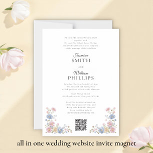Invitation Magnétique Élégant aimant d'invitation à un site web de maria