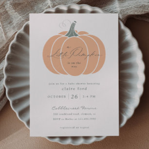 Invitation Magnétique Elégant Baby shower d'automne Orange Little Citrou