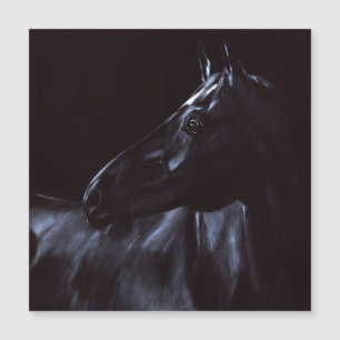 Invitation Magnétique Élégant cheval noir peint à la main