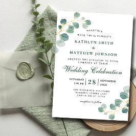 Invitation Magnétique Elégant Eucalyptus Verdure Mariage moderne