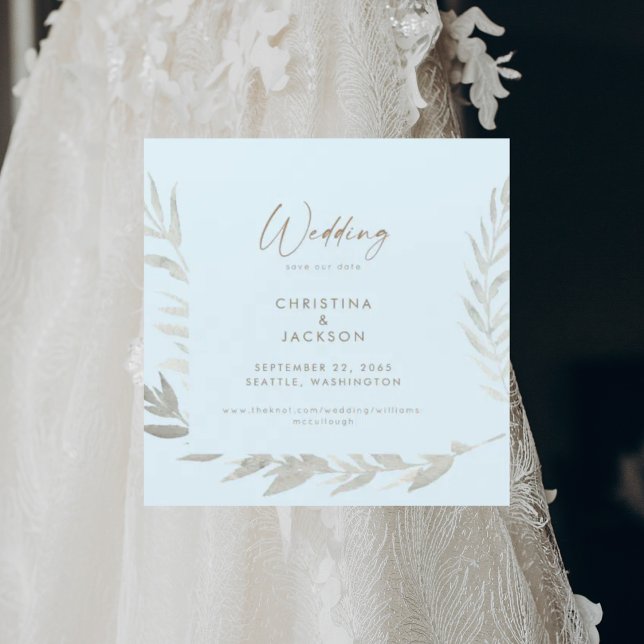 Invitation Magnétique Elégant Icy Blue Wedding Enregistrer la date (Créateur téléchargé)