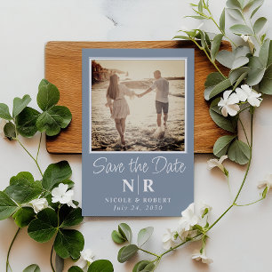 Invitation Magnétique Élégant Mariage Monogramme Photo Enregistrer La Da