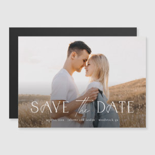 Invitation Magnétique Élégante Photographie de Mariage Typography Enregi