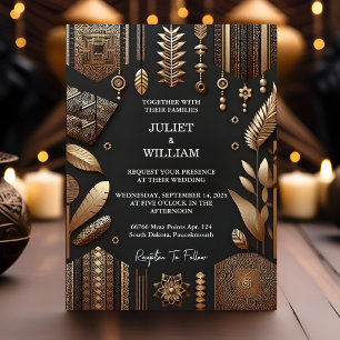 Invitation Magnétique En Afrique Ghana Brown traditionnel Nigeria Mariag