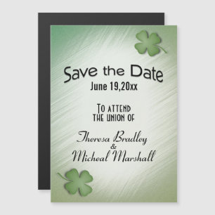 Invitation Magnétique Enregistrer la date drapeau Mariage irlandais
