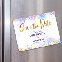 Enregistrez la date Bat Mitzvah Or Violet Aquarell