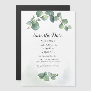 Invitation Magnétique Eucalyptus Verdure Florale Économisez La Date