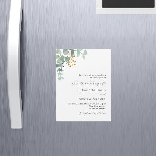 Invitation Magnétique Eucalyptus verdure moderne luxe mariage