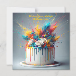 Invitation Magnétique Explosion de joie - Joyeux gâteau d'anniversaire