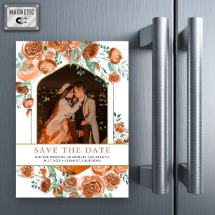 Invitation Magnétique Faire part de mariage floral en terre cuite