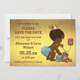 Invitation Magnétique Faux Gold Foil Économisez La Date Ethnique Prince