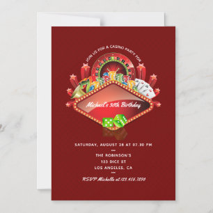Invitation Magnétique Fête d'anniversaire du casino