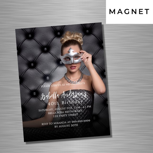 Invitation Magnétique Fête d'anniversaire photo luxe (Créateur téléchargé)