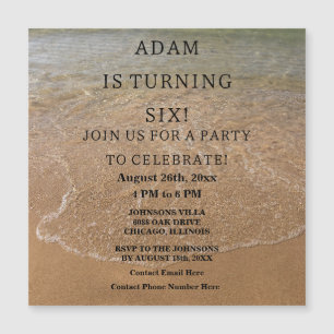 Invitation Magnétique Fête d'anniversaire plage nautique personnalisée t