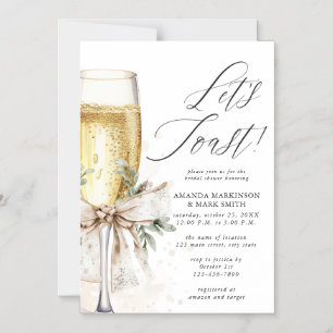 Invitation Magnétique Fête de fiançailles hivernale au Champagne, Trinqu