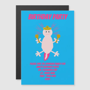 Invitation Magnétique Fête de la coutume mexicaine de l'Axolotl