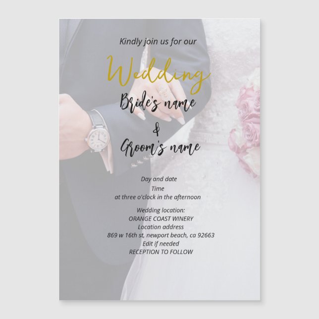 Invitation Magnétique Fête de la mariée (Devant)