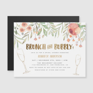 Invitation Magnétique Fête de l'mariée Blush de Parties scintillant d'or