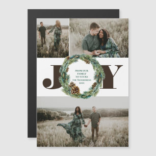 Invitation Magnétique Fête de Noël Acorn Wreath