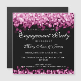 Invitation Magnétique Feu de l'engagement mariage Lumières roses