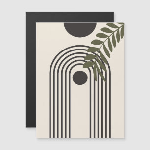 Invitation Magnétique Feuille de palmier arc-en-ciel Soleil, Art géométr