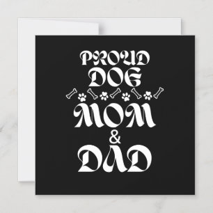 INVITATION MAGNÉTIQUE FIER CHIEN MOM & DAD CHIENS AMATEURS ANIMAUX