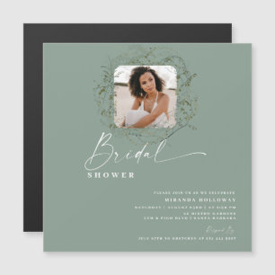 Invitation Magnétique Fines branches de verdure d'eucalyptus Photo Showe