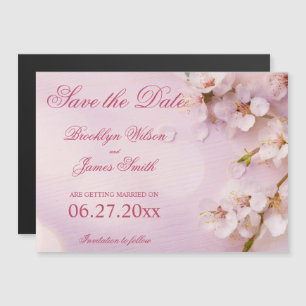 Invitation Magnétique Fleur de cerise magnétique Élégant Enregistrer la 