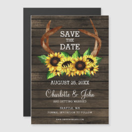 Invitation Magnétique fleur de soleil en fleurs pays enregistrer la date