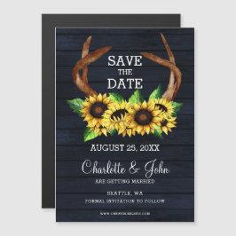 Invitation Magnétique fleur de soleil en fleurs pays enregistrer la date