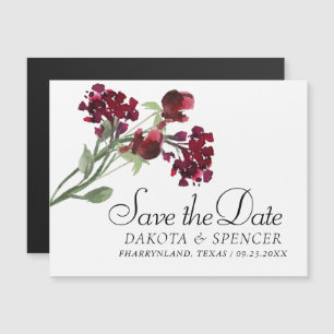 Invitation Magnétique Fleur sauvage Crimson Red Bohemian Enregistrer l