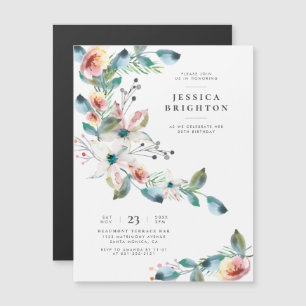 Invitation Magnétique Fleurs sauvages Aquarelle Peinte à la main Anniv