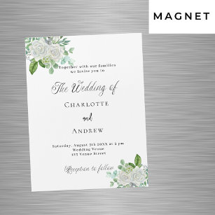 Invitation Magnétique Floraux blancs mariages verdure luxe élégant