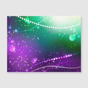Invitation Magnétique Fond festif violet de Mardi Gras