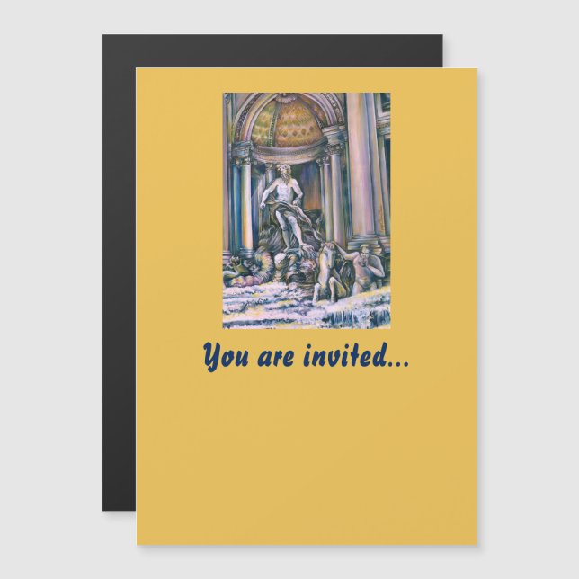 Invitation Magnétique Fontana Di Trevi, Roma (Devant / Derrière)