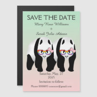 Fun Lesbian Panda Bears Mariage Enregistrer La Dat