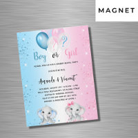 Genre révéler bleu rose garçon fille éléphants lux